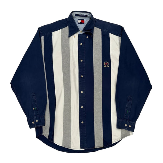 Tommy Hilfiger Striped Shirt - Small Blue Cotton