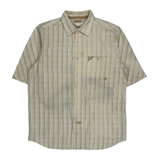 Ecko Unltd Checked Short Sleeve Shirt - Large Beige Cotton