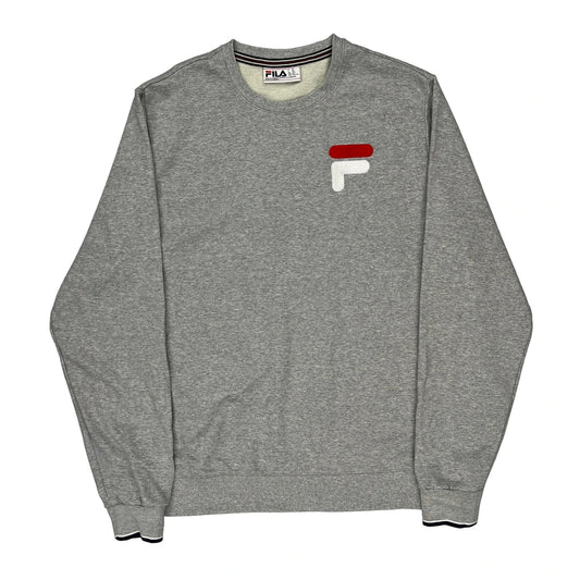 Fila Sweatshirt - 2XL Grey Cotton Blend