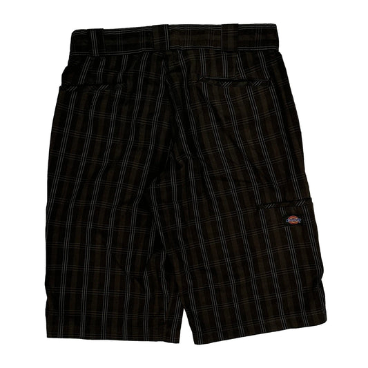 Dickies Checked Shorts - 30W 13L Brown Cotton