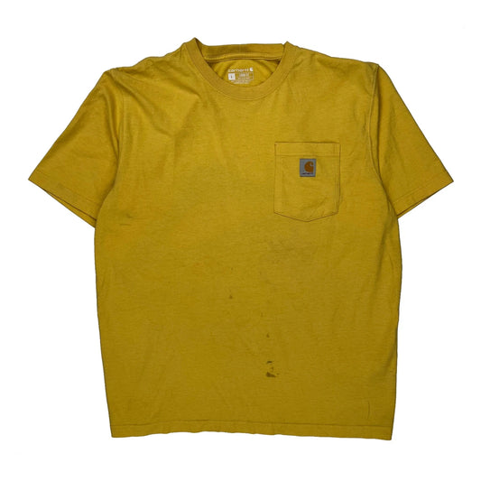 Carhartt T-Shirt - Large Yellow Cotton