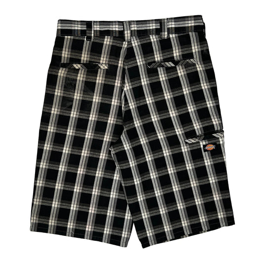 Dickies Checked Shorts - 32W 11L Black & White Cotton
