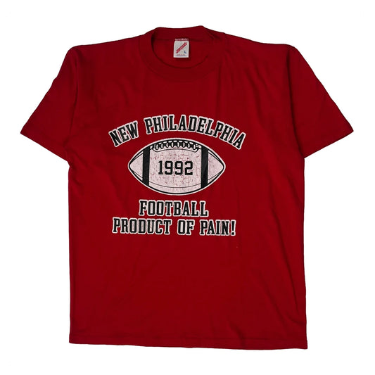 New Philadelphia 1992 Jerzees Football T-Shirt - Large Red Cotton