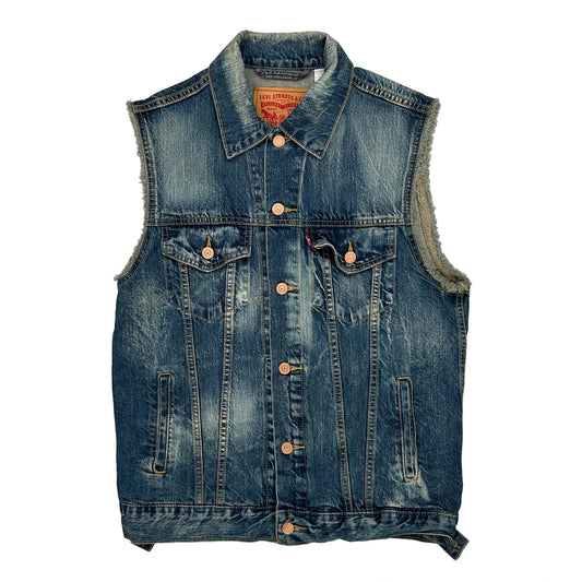 Levis Denim Gilet - Medium Stone Wash Denim