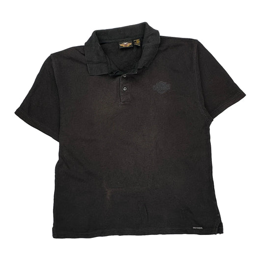 Harley Davidson Polo Shirt - Large Black Cotton