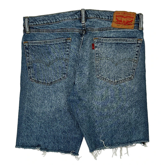 505 Levis Denim Shorts - 33W 10L Blue Cotton