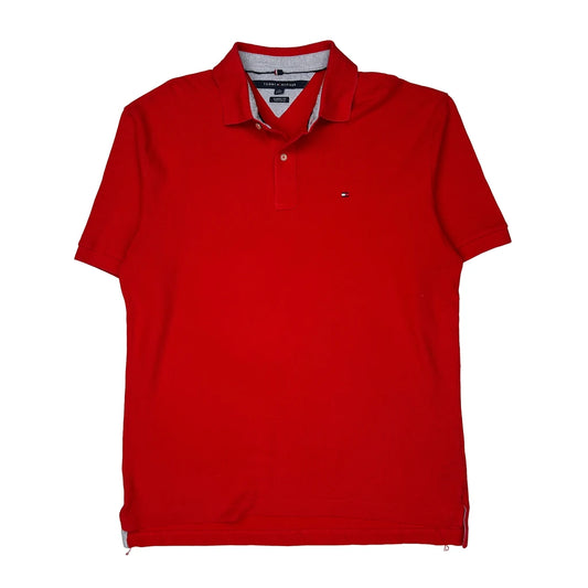 Tommy Hilfiger Polo Shirt - XL Red Cotton