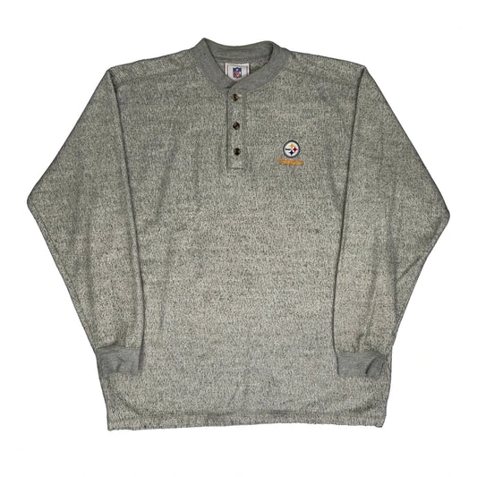 Pittsburgh Steelers Nfl Fleece - Large Grey Cotton Blend