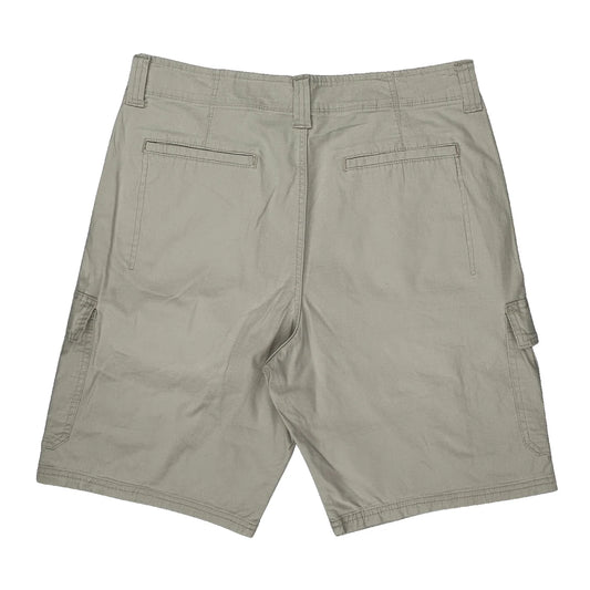 Relaxed Fit Wrangler Cargo Shorts - 32W 10L Beige Cotton