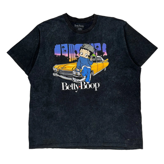 Betty Boop Cartoon T-Shirt - XL Black Cotton