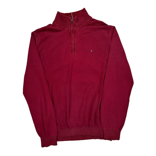 Tommy Hilfiger 1/4 Zip - XL Red Cotton