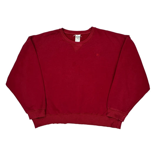 Russell Athletic Sweatshirt - XL Red Cotton Blend