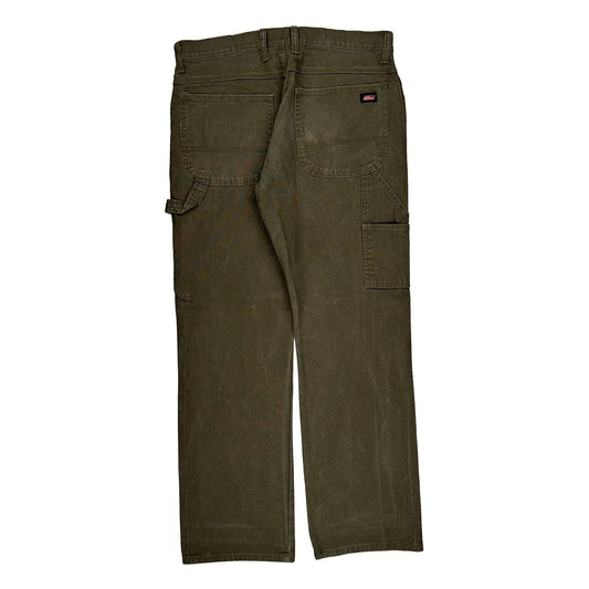 Dickies Carpenter Trousers - 35W 32L Green Cotton