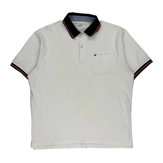 Tommy Hilfiger Polo Shirt - XL White Cotton