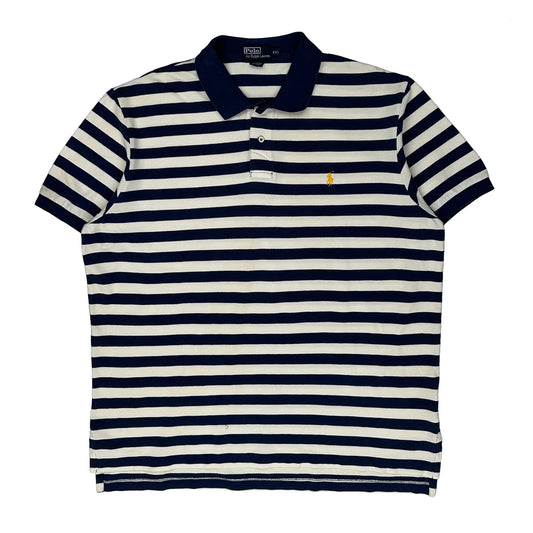 Polo By Ralph Lauren Striped Polo Shirt - 2XL Navy Cotton