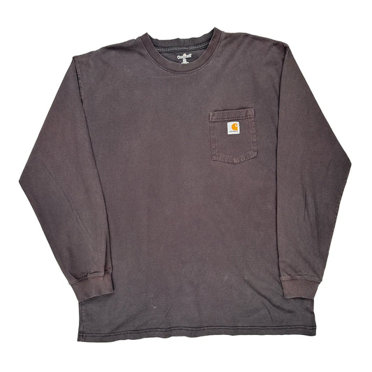 Carhartt Tall Long Sleeve T-Shirt - XL Brown Cotton