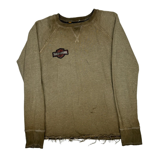 Harley Davidson Long Sleeve T-Shirt - XL Brown Cotton