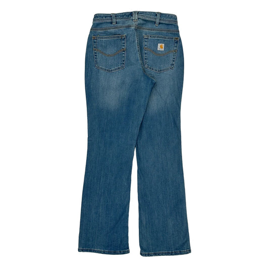 Carhartt Boot Cut Jeans - 29W UK 8 Blue Cotton Blend