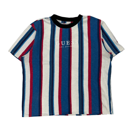 Guess Striped T-Shirt - XL Multicoloured Cotton