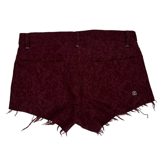 Vintage Stussy Denim Shorts - 31W UK 12 Burgundy Cotton