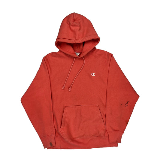 Reverse Weave Champion Hoodie - Large Orange Cotton