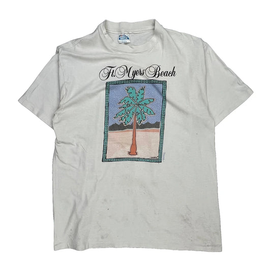 Hanes Single Stitch T-Shirt - XL White Cotton