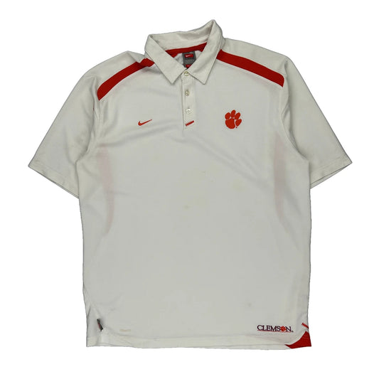 Clemson Nike Polo Shirt - XL White Polyester
