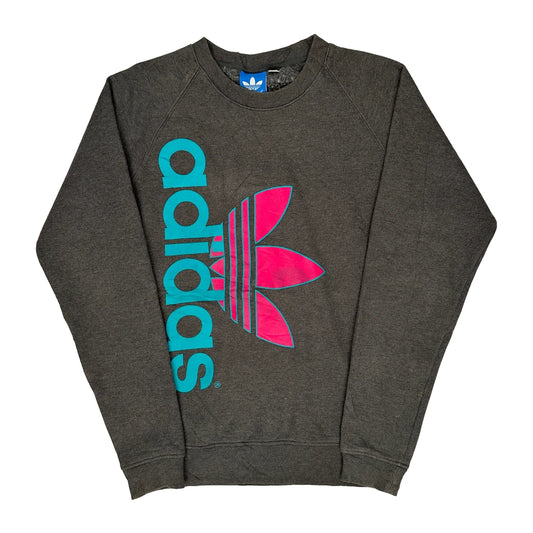 Vintage Adidas Sweatshirt - Small Grey Cotton