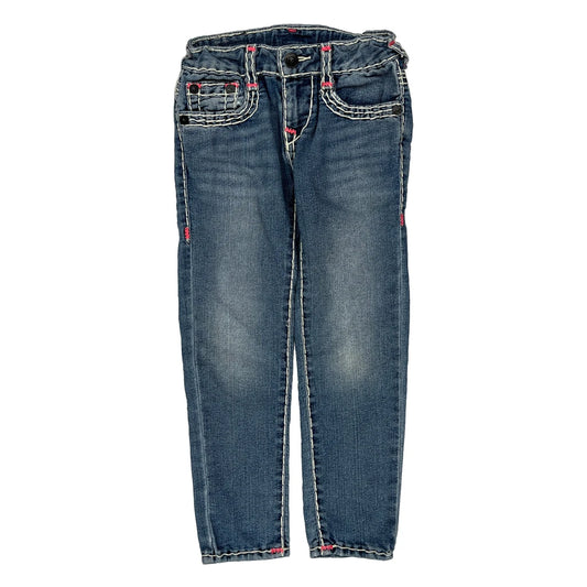 Age 5 True Religion Contrast Stitch Jeans - 2XS Blue Denim