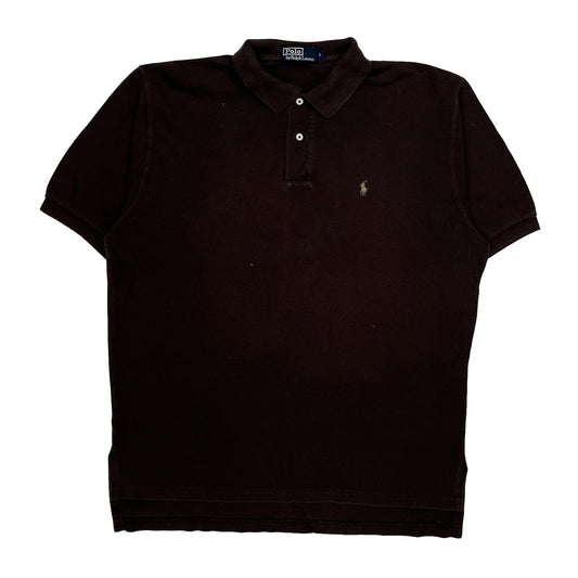 Vintage Polo By Ralph Lauren Polo Shirt - Large Brown Cotton