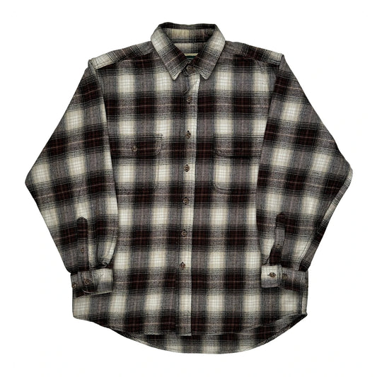 Field & Stream Checked Flannel Shirt - Medium Brown Cotton