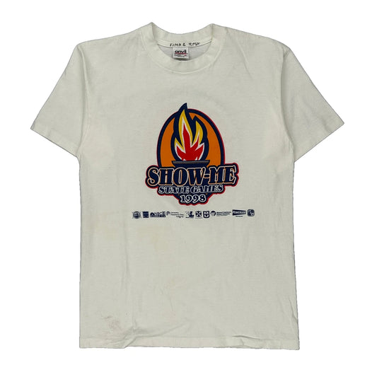 Anvil Single Stitch T-Shirt - Medium White Cotton