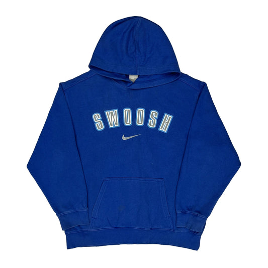 Vintage Swoosh Nike Spellout Hoodie - XL Blue Cotton
