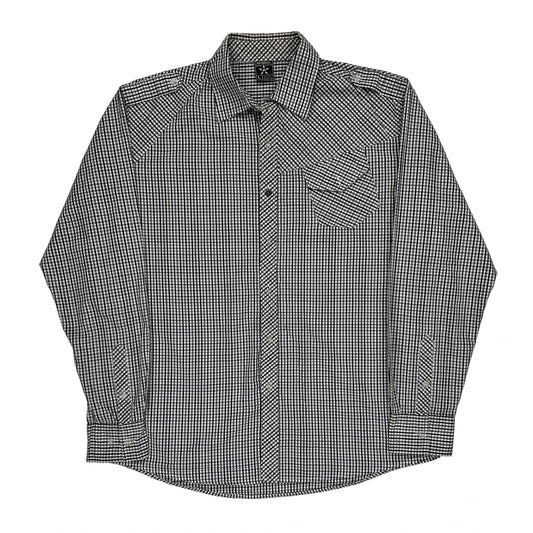 Avirex Checked Shirt - Large Black & White Cotton Blend