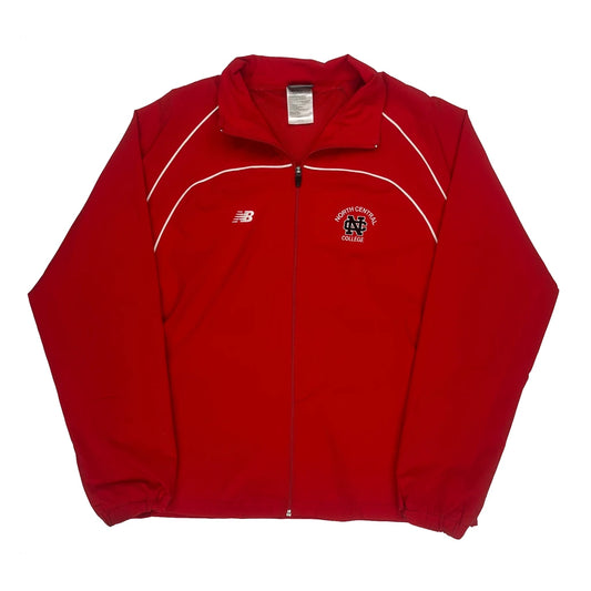 Vintage North Central College New Balance College Track Jacket - Large Red Polyester