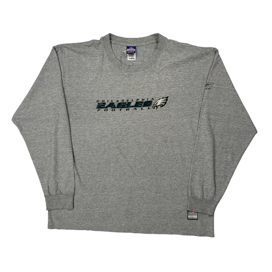 Philadelphia Eagles Reebok Nfl Long Sleeve T-Shirt - XL Grey Cotton