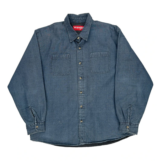 Wrangler Denim Shirt - XL Blue Cotton