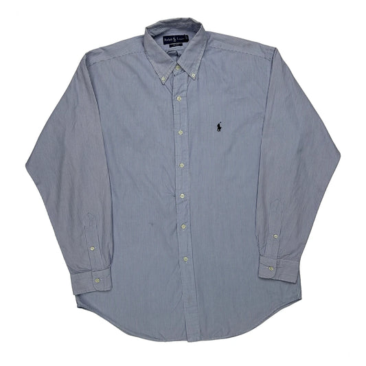Vintage Blake Ralph Lauren Striped Shirt - Medium Blue Cotton