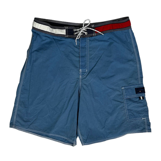Vintage Tommy Hilfiger Board Cargo Shorts - Largew 9L Blue Nylon