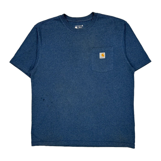 Carhartt T-Shirt - Large Blue Cotton