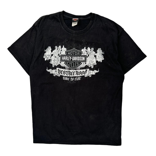 Brotherhood Harley Davidson Graphic T-Shirt - XL Black Cotton