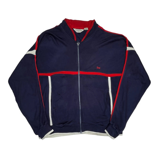 Vintage Christian Dior Track Jacket - XL Navy Acrylic