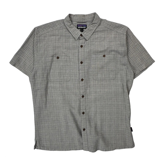 Patagonia Checked Short Sleeve Shirt - XL Grey Cotton