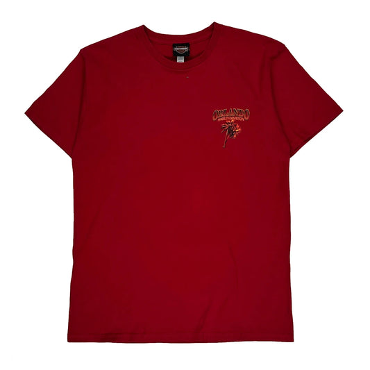 Orlando Harley Davidson Graphic T-Shirt - Large Red Cotton