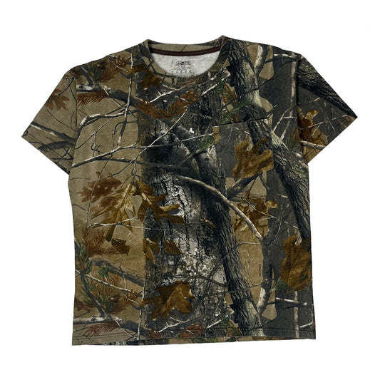 Chest Pocket Jerzees Camo T-Shirt - Large Camo Cotton
