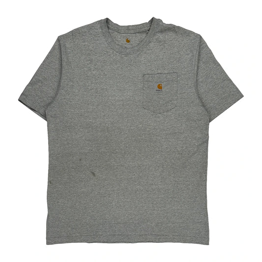 Carhartt T-Shirt - Large Grey Cotton Blend