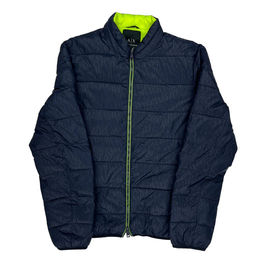 Vintage Armani Exchange Puffer - Large Navy Polyester