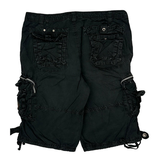 Focus Cargo Cargo Shorts - 36W 12L Black Cotton