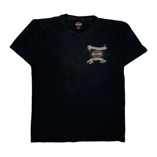 Harley Davidson Graphic T-Shirt - Large Black Cotton