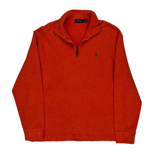 Polo By Ralph Lauren 1/4 Zip - XL Orange Cotton